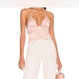 Chic Satin Pink Camisole Top